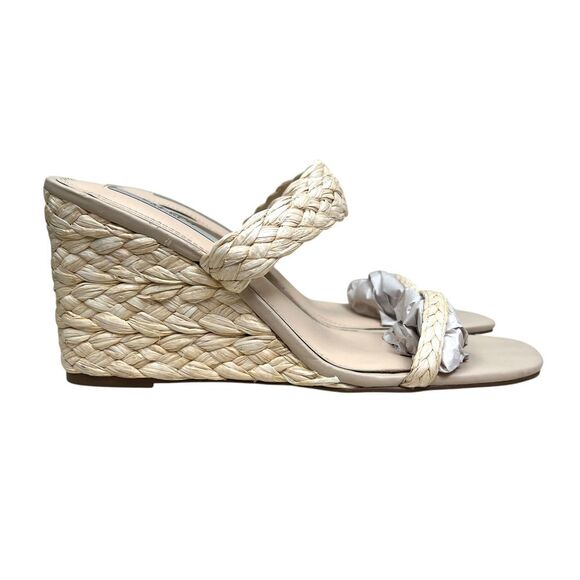 Steven New York Ardy Womens‎ Wedge Sandals Raffia Braided Espadrille Slides 9.5M - Picture 1 of 11